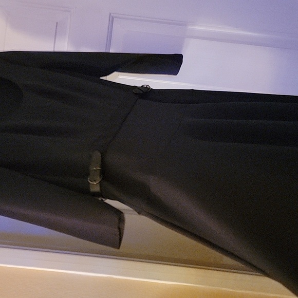 Blue Fit and Flare Dress with 3/4 Sleeves and Scoop Neck - Picture 4 of 16